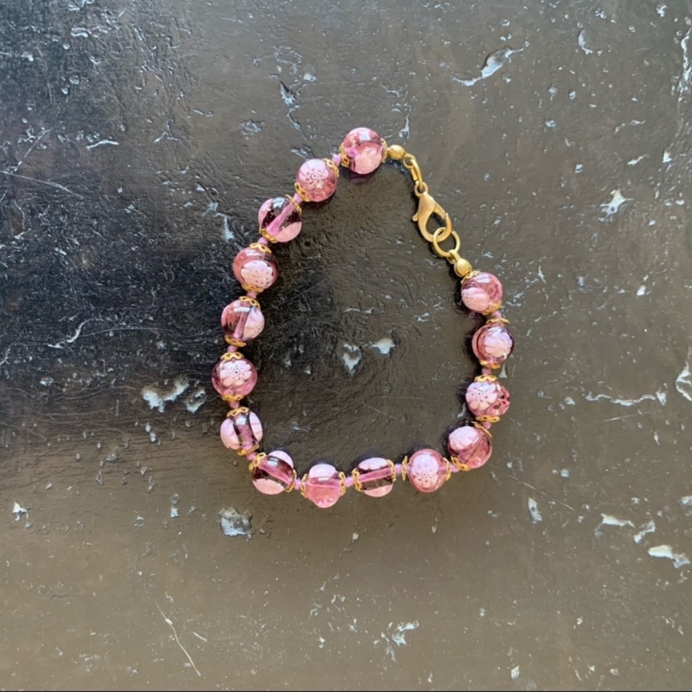 Purple Flower Italian Bracelet